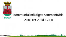 Kommunfullmäktiges sammanträde 2016-09-29