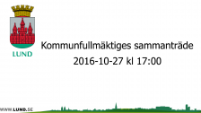 Kommunfullmäktiges sammanträde 2016-10-27