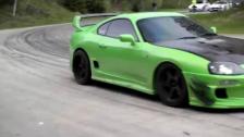 Green Toyota Supra getting ready on May 2016 GTBOARD.com Event