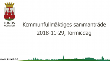 Kommunfullmäktiges sammanträde 2018-11-29 Förmiddag