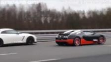 Alpha 12 Nisssan GTR vs Bugatti Veyron Vitesse 1200 HP side startangle ALL OUT on highspeed oval