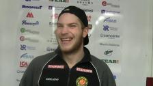 Fredrik Engdahl efter sitt första mål i HockeyEttan!