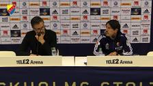 Presskonferensen efter derbyt mot AIK